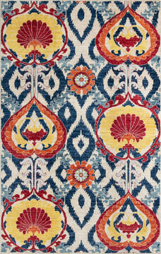 Afghan Chobi White Rectangle 5x8 ft Wool Carpet 147001