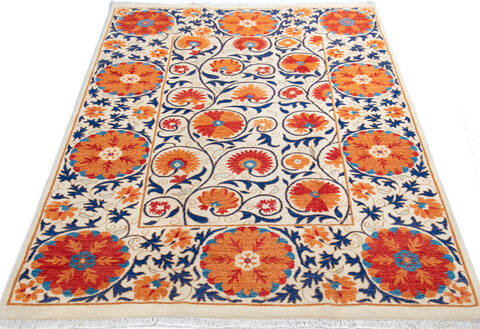 Chobi White Hand Knotted 58 X 81 Area Rug 700-147003 Image 1