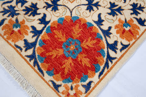Chobi White Hand Knotted 58 X 81 Area Rug 700-147003 Image 3