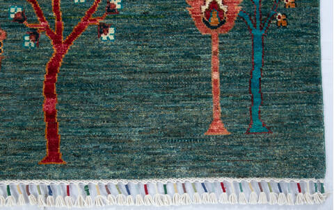 Chobi Green Hand Knotted 35 X 54 Area Rug 700-147006 Image 3