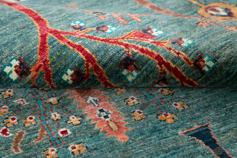 Chobi Green Hand Knotted 35 X 54 Area Rug 700-147006 Image 5