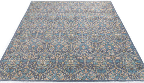 Chobi Blue Hand Knotted 80 X 98 Area Rug 700-147007 Image 1