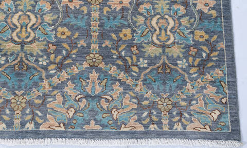 Chobi Blue Hand Knotted 80 X 98 Area Rug 700-147007 Image 3