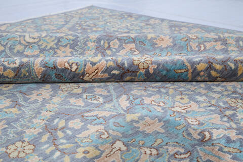 Chobi Blue Hand Knotted 80 X 98 Area Rug 700-147007 Image 6