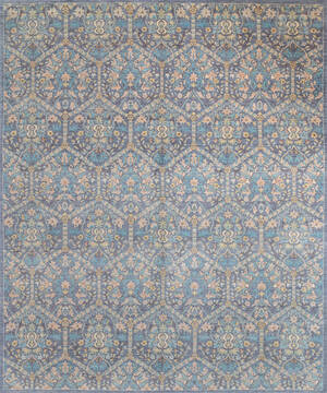 Chobi Blue Hand Knotted 8'0" X 9'8"  Area Rug 700-147007