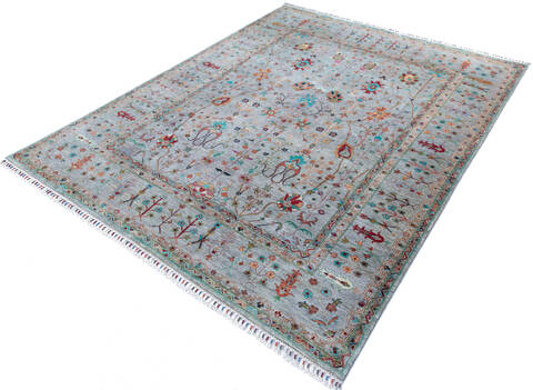 Chobi Grey Hand Knotted 81 X 100 Area Rug 700-147009 Image 2