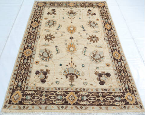 Chobi Beige Hand Knotted 40 X 511 Area Rug 700-147010 Image 1