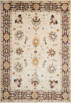 Chobi Beige Hand Knotted 4'0" X 5'11"  Area Rug 700-147010
