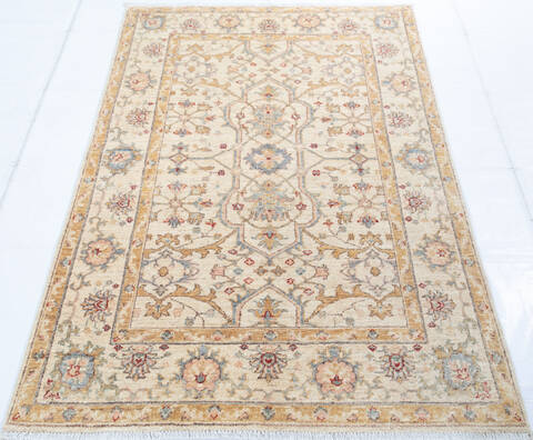 Chobi Beige Hand Knotted 40 X 511 Area Rug 700-147013 Image 1