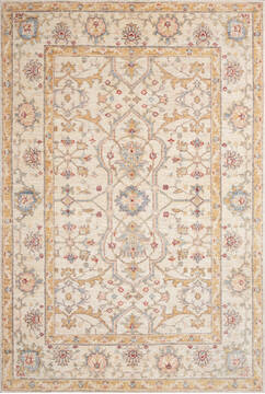 Chobi Beige Hand Knotted 4'0" X 5'11"  Area Rug 700-147013
