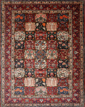 Bakhtiar Red Hand Knotted 8'5" X 10'5"  Area Rug 700-147017