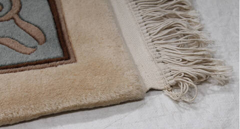 Asian Inspired Beige Hand Knotted 120 X 90 Area Rug 254-147019 Image 2