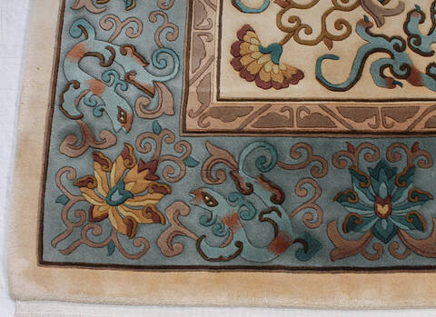 Asian Inspired Beige Hand Knotted 120 X 90 Area Rug 254-147019 Image 6
