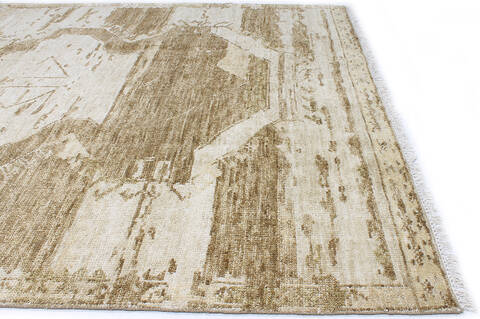 Geometric Brown Hand Knotted 80 X 100 Area Rug 254-147020 Image 2