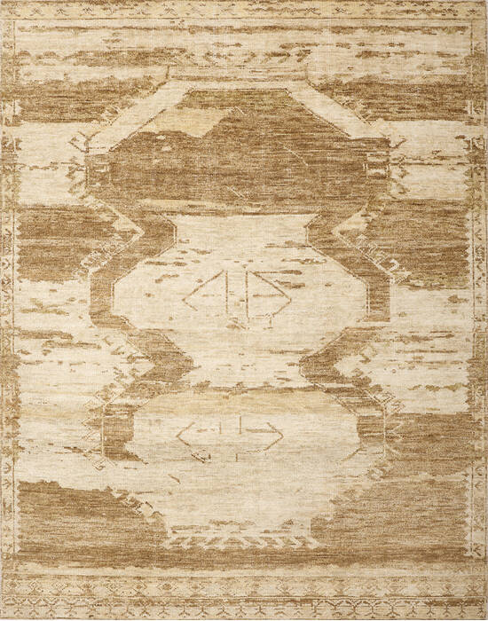 Geometric Brown Hand Knotted 80 X 100 Area Rug 254-147020 Image 0