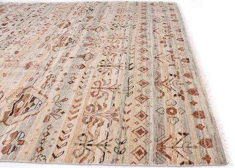 Geometric Beige Hand Knotted 80 X 100 Area Rug 700-147021 Image 1