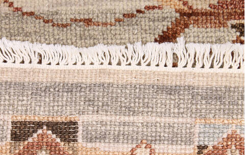 Geometric Beige Hand Knotted 80 X 100 Area Rug 700-147021 Image 3