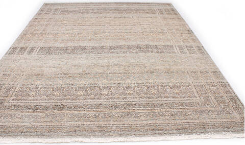 Geometric Grey Hand Knotted 80 X 100 Area Rug 700-147023 Image 2