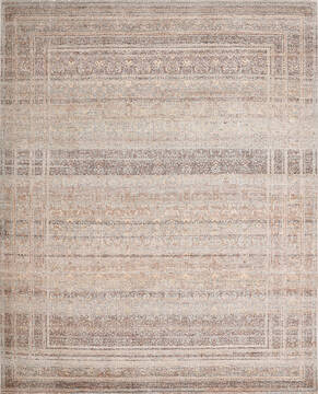 Geometric Grey Hand Knotted 8'0" X 10'0"  Area Rug 700-147023