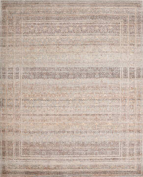 Geometric Grey Hand Knotted 8'0" X 10'0"  Area Rug 700-147023