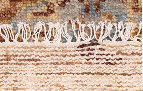 Geometric Brown Hand Knotted 80 X 100 Area Rug 700-147024 Image 1