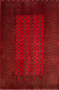 Khan Mohammadi Red Hand Knotted 6'6" X 9'11"  Area Rug 700-147027