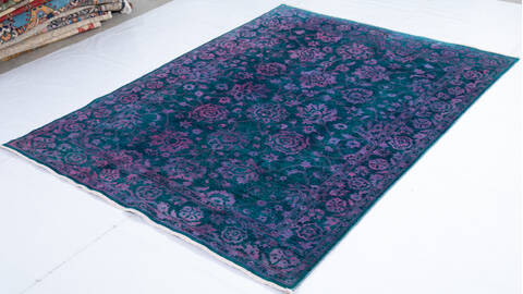 Chobi Blue Hand Knotted 57 X 78 Area Rug 700-147028 Image 2