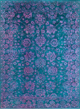Afghan Chobi Blue Rectangle 5x8 ft Wool and Silk Carpet 147028