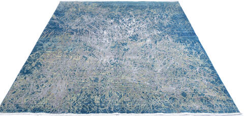 Chobi Blue Hand Knotted 82 X 99 Area Rug 700-147029 Image 1
