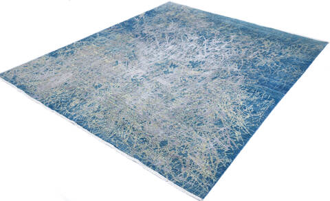Chobi Blue Hand Knotted 82 X 99 Area Rug 700-147029 Image 2