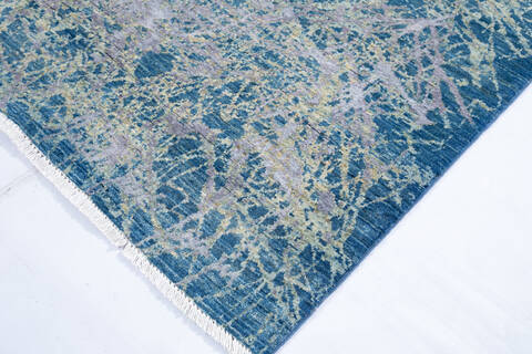 Chobi Blue Hand Knotted 82 X 99 Area Rug 700-147029 Image 3
