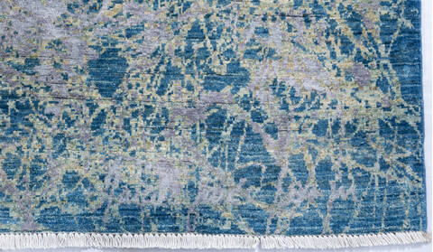Chobi Blue Hand Knotted 82 X 99 Area Rug 700-147029 Image 4