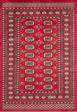 Bokhara Red Hand Knotted 4'1" X 5'10"  Area Rug 700-147036