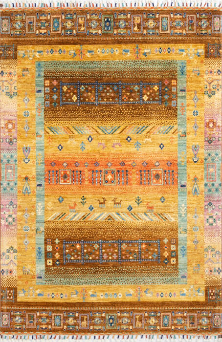 Chobi Yellow Hand Knotted 41 X 61 Area Rug 700-147043 Image 0