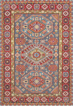 Kazak Grey Hand Knotted 3'11" X 5'8"  Area Rug 700-147045