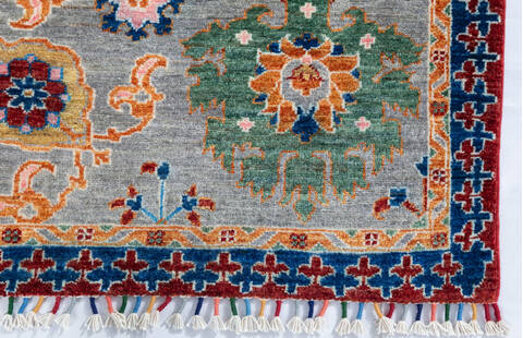 Chobi Grey Hand Knotted 40 X 511 Area Rug 700-147047 Image 3