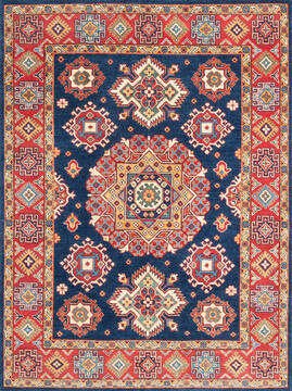 Kazak Blue Hand Knotted 4'11" X 6'7"  Area Rug 700-147048