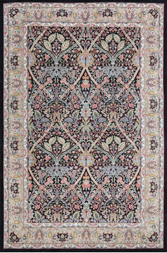 Pak-Persian Black Hand Knotted 4'2" X 6'3"  Area Rug 700-147051