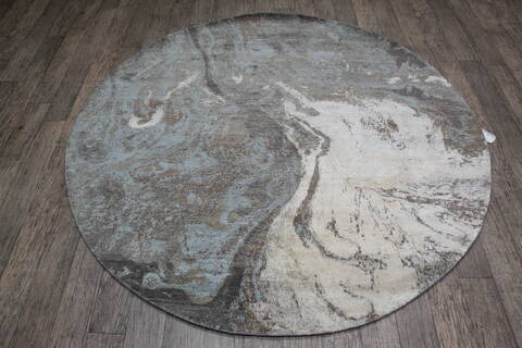Jaipur Grey Round Hand Knotted 61 X 61 Area Rug 905-147057 Image 1