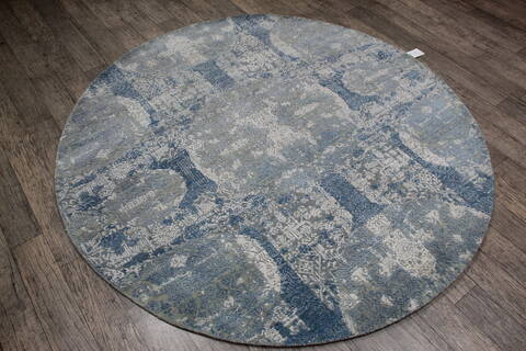 Jaipur Blue Round Hand Knotted 61 X 61 Area Rug 905-147060 Image 2