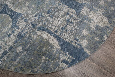 Jaipur Blue Round Hand Knotted 61 X 61 Area Rug 905-147060 Image 3