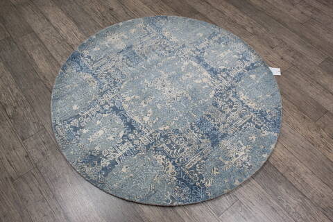 Jaipur Blue Round Hand Knotted 40 X 40 Area Rug 905-147061 Image 2