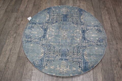 Jaipur Blue Round Hand Knotted 40 X 40 Area Rug 905-147061 Image 4