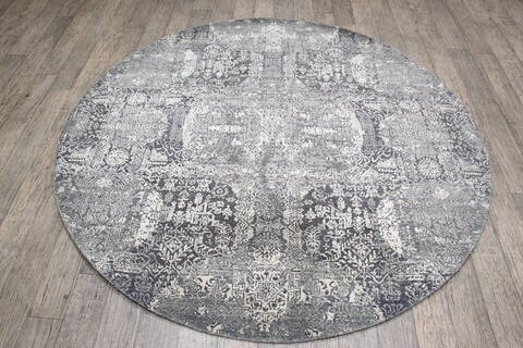 Jaipur Grey Round Hand Knotted 61 X 61 Area Rug 905-147062 Image 1