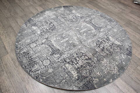 Jaipur Grey Round Hand Knotted 61 X 61 Area Rug 905-147062 Image 2