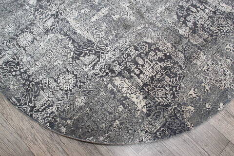 Jaipur Grey Round Hand Knotted 61 X 61 Area Rug 905-147062 Image 4
