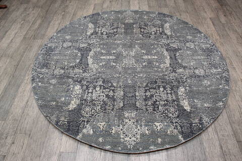 Jaipur Grey Round Hand Knotted 61 X 61 Area Rug 905-147062 Image 5