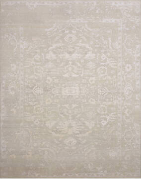 Jaipur White Hand Knotted 8'0" X 10'0"  Area Rug 905-147065