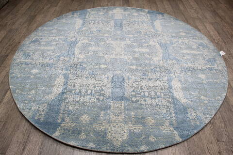 Jaipur Blue Round Hand Knotted 81 X 81 Area Rug 905-147070 Image 1