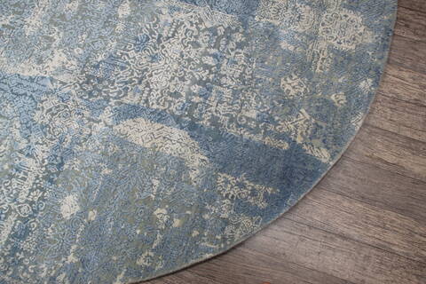 Jaipur Blue Round Hand Knotted 81 X 81 Area Rug 905-147070 Image 2